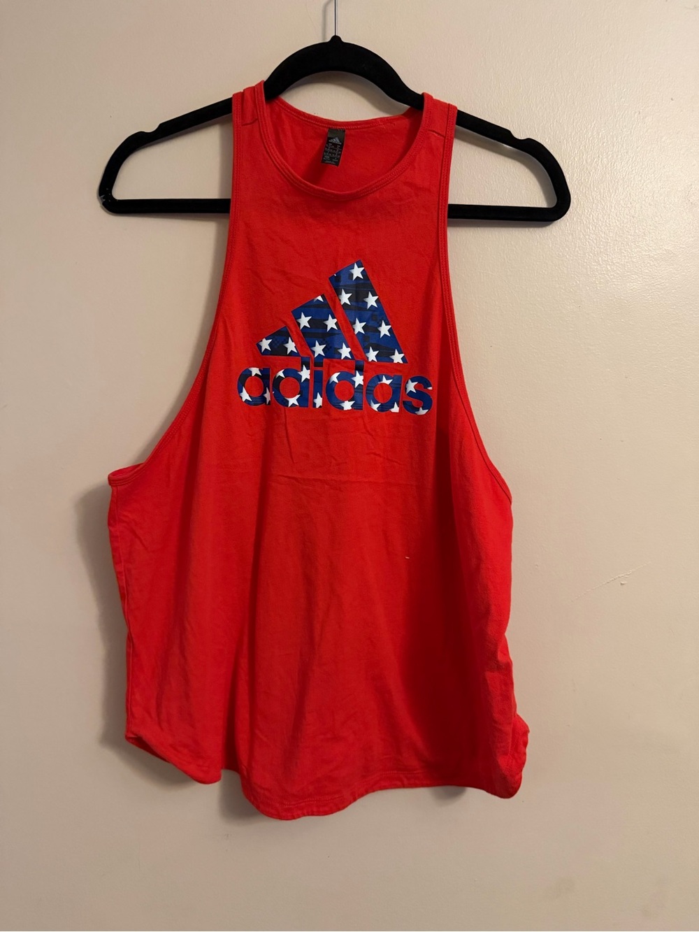 adidas Red Tank Top with Stars Logo